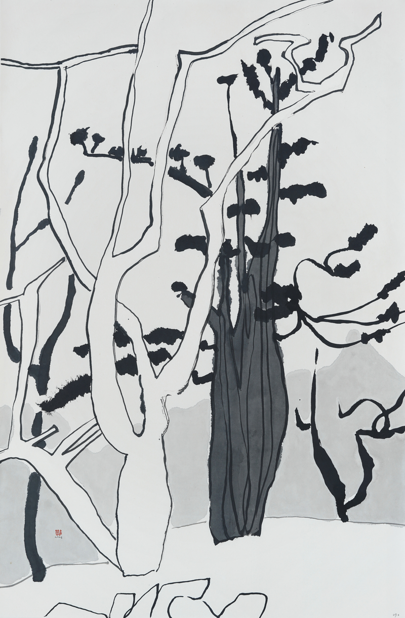 장병언, structure landscape 090, ink_on_paper, painting, 2026